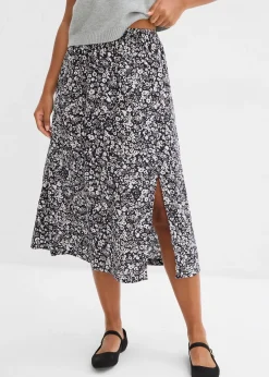 Jupe midi en viscose