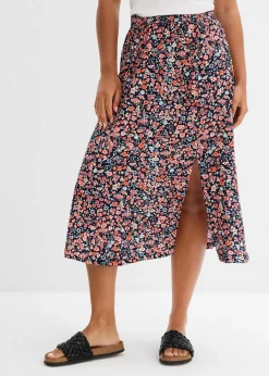 Jupe midi en viscose