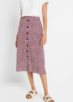 Jupe midi en viscose avec poches