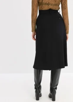 Jupe midi en viscose mélangée