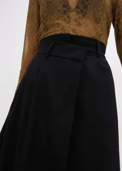 Jupe midi en viscose mélangée