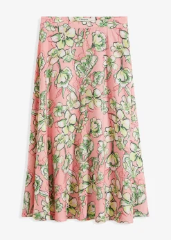 Jupe midi fluide en viscose mélangée