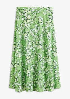 Jupe midi fluide en viscose mélangée