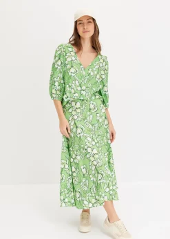 Jupe midi fluide en viscose mélangée