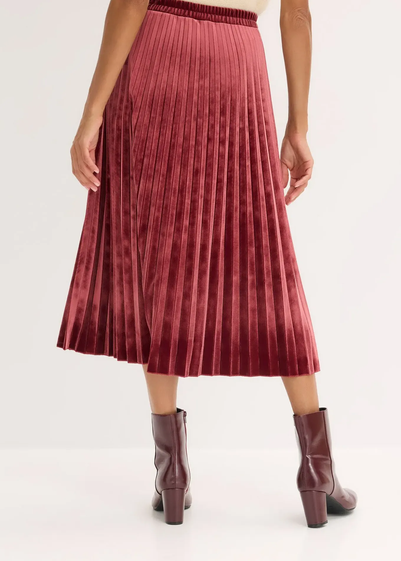 Jupe plissée en velours doux