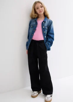 Jupe-culotte en coton avec taille élastiquée