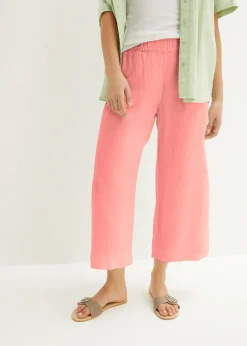 Jupe-culotte en lin, longueur mollet