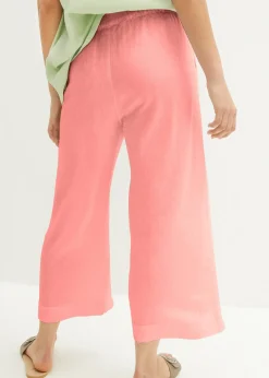 Jupe-culotte en lin, longueur mollet