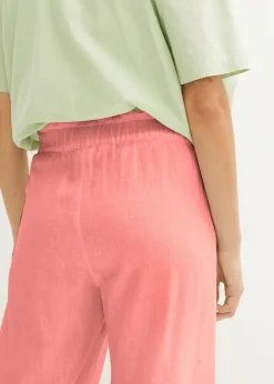 Jupe-culotte en lin, longueur mollet