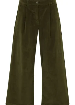Jupe-culotte en velours côtelé stretch avec taille haute confortable, longueur 7/8