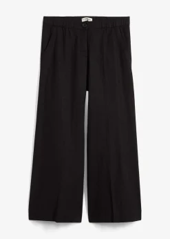 Jupe-culotte en viscose mélangée à taille élastiquée