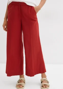 Jupe-culotte en viscose mélangée à taille élastiquée