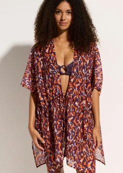 Kimono de plage avec détail à nouer