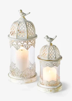Lanternes de jardin en verre (ens. 2 pces)