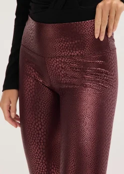 Legging en tissu enduit ultra-brillant