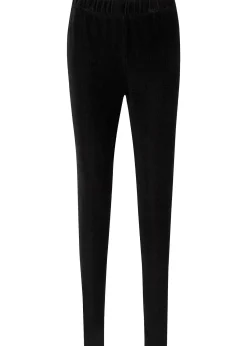 Legging en velours finement côtelé à large taille élastiquée