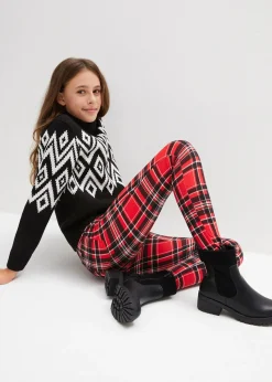 Legging thermo fille à carreaux