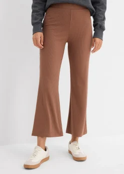 Legging évasé en matière côtelée, cropped
