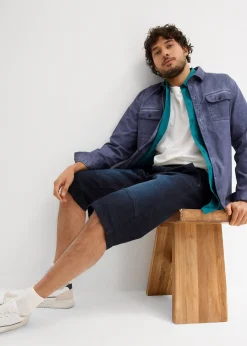Long bermuda en jean extensible, Regular