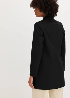 Long blazer à boutons décoratifs