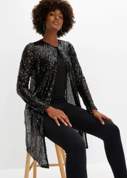 Long gilet à sequins