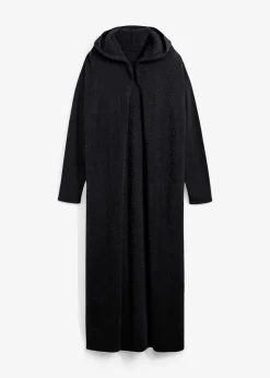 Long gilet en maille duveteuse