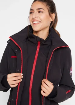 Longue parka en softshell extensible et déperlant