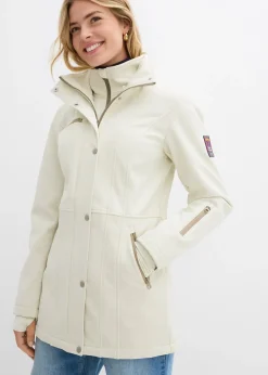 Longue parka en softshell extensible et déperlant