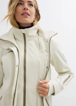 Longue parka en softshell extensible et déperlant
