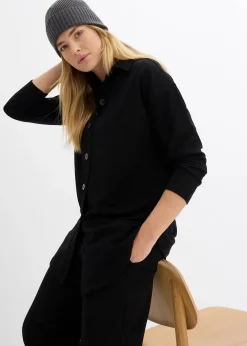 Longue veste molletonnée à poches