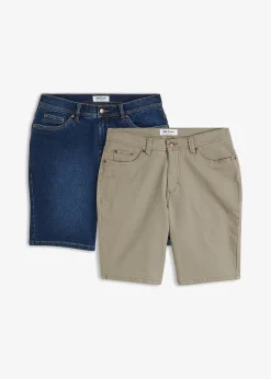 Lot de 2 bermudas en jean extensible, regular