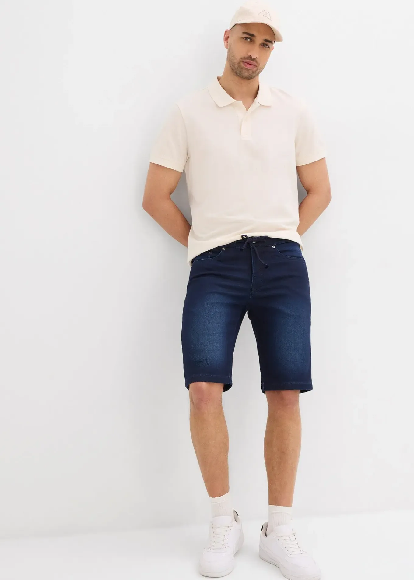 Lot de 2 bermudas en sweat effet jean, Regular