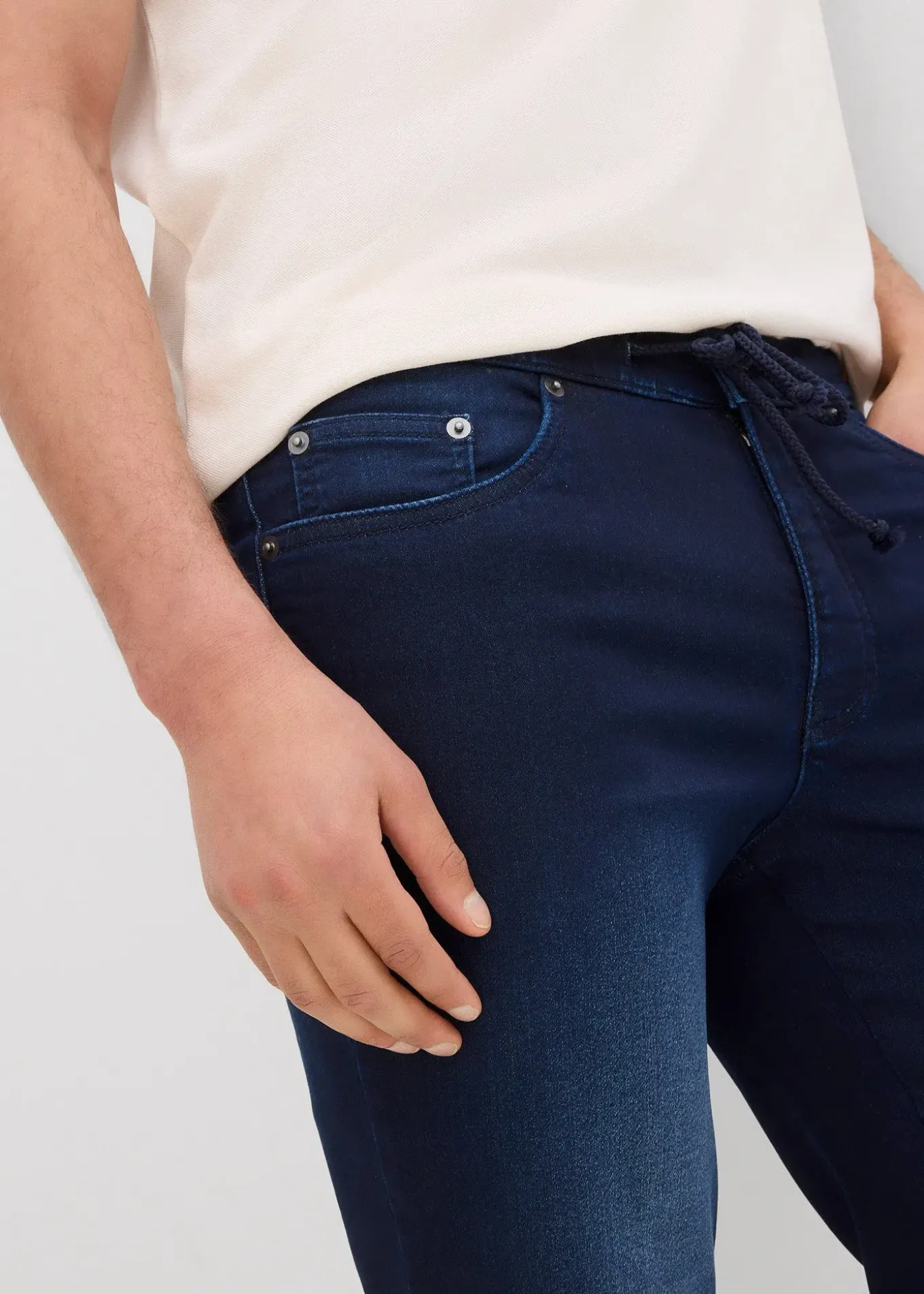 Lot de 2 bermudas en sweat effet jean, Regular