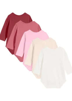 Lot de 5 bodies bébé manches longues 100% coton