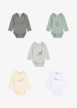 Lot de 5 bodies bébé manches longues
