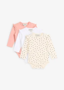 Lot de 3 bodies bébé volantés 100% coton