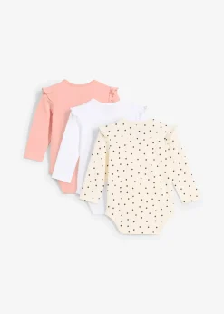 Lot de 3 bodies bébé volantés 100% coton