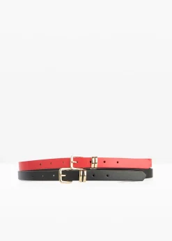Lot de 2 ceintures avec boucle brillante
