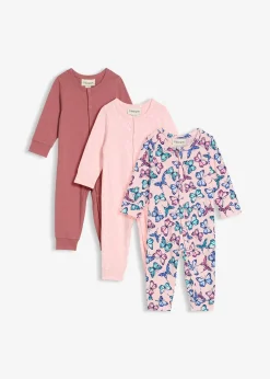 Lot de 3 combinaisons bébé 100% coton