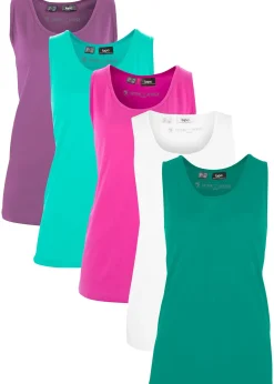 Lot de 5 débardeurs longs 100% coton