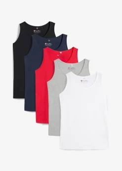 Lot de 5 débardeurs longs 100% coton