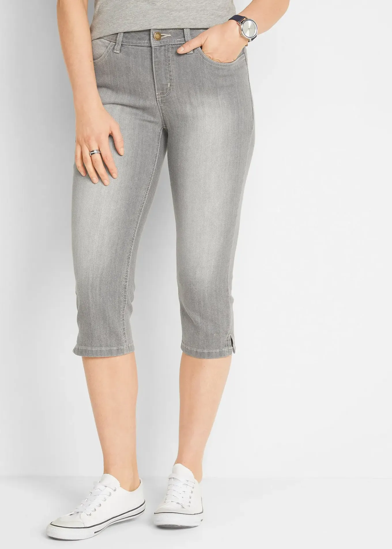 Lot de 2 jeans corsaire extensibles