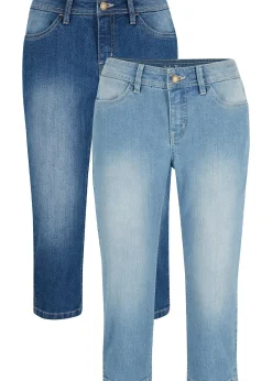 Lot de 2 jeans corsaire extensibles