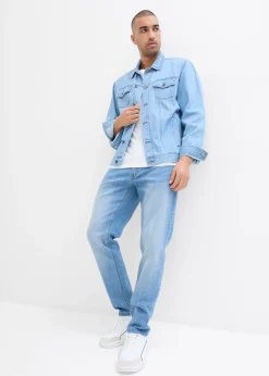Lot de 2 jeans droits extensibles regular à taille élastiquée