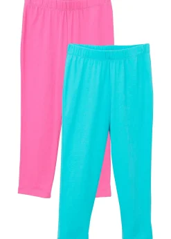 Lot de 2 leggings corsaire en coton extensible