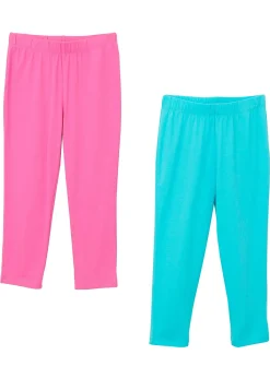 Lot de 2 leggings corsaire en coton extensible