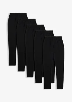 Lot de 5 leggings en coton extensible