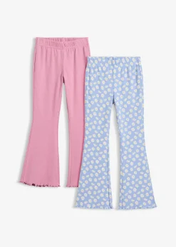 Lot de 2 leggings évasés et côtelés