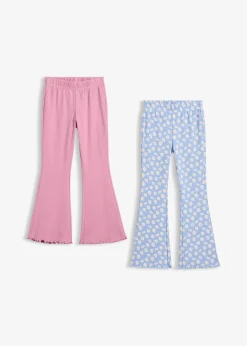 Lot de 2 leggings évasés et côtelés