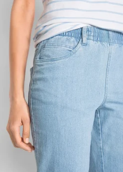 Lot de 2 pantalons 7/8 droits, taille mi-haute élastiquée